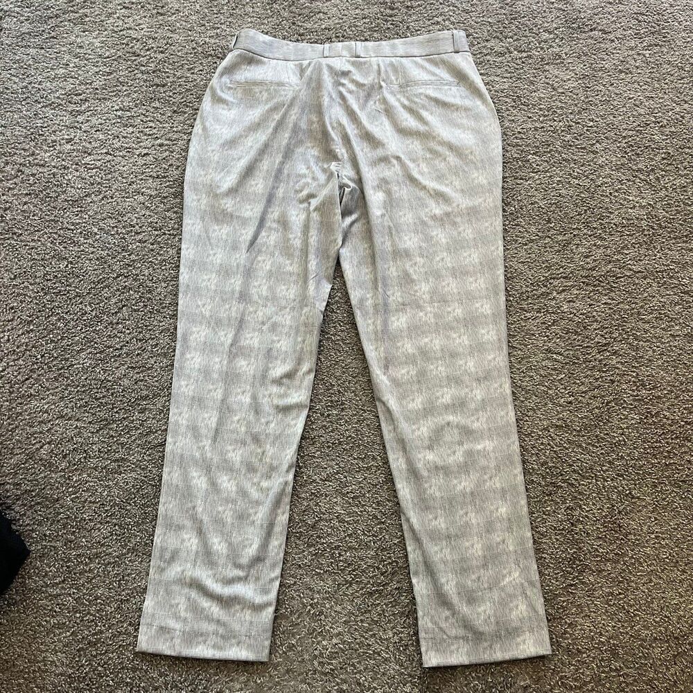 NEW State And Liberty Brushed Tech Suit Pants Light Grey Plaid Mens 40 (40x32)
